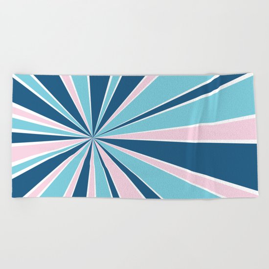 Starburst Pink and Blue Beach Towel