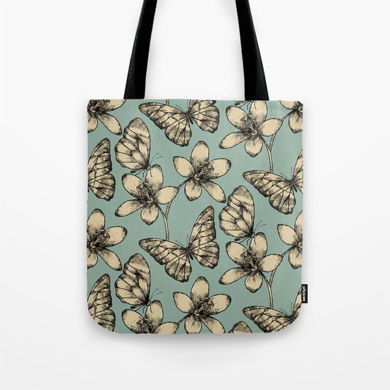 Butterflies and Flowers Tote Bag