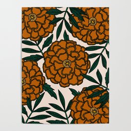 Orange Marigolds Poster