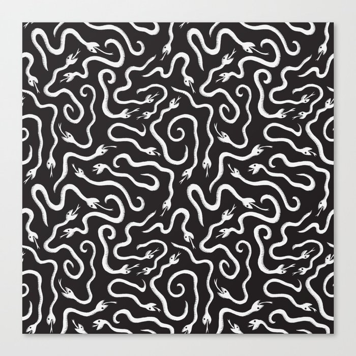 Playful White Snakes Canvas Print