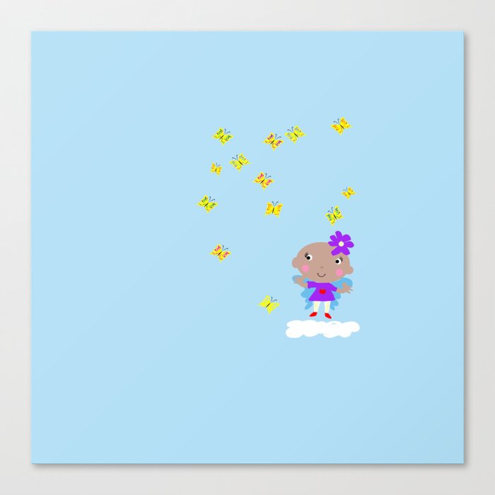 Ananda The Fairy Baby - Butterflies Canvas Print