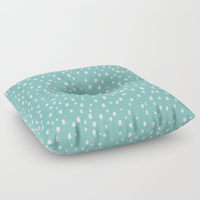 Speckle Polka Dot Pattern (white/robins egg blue) Floor Pillow