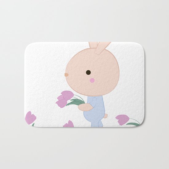 Kids cute cartoon bunny Bath Mat