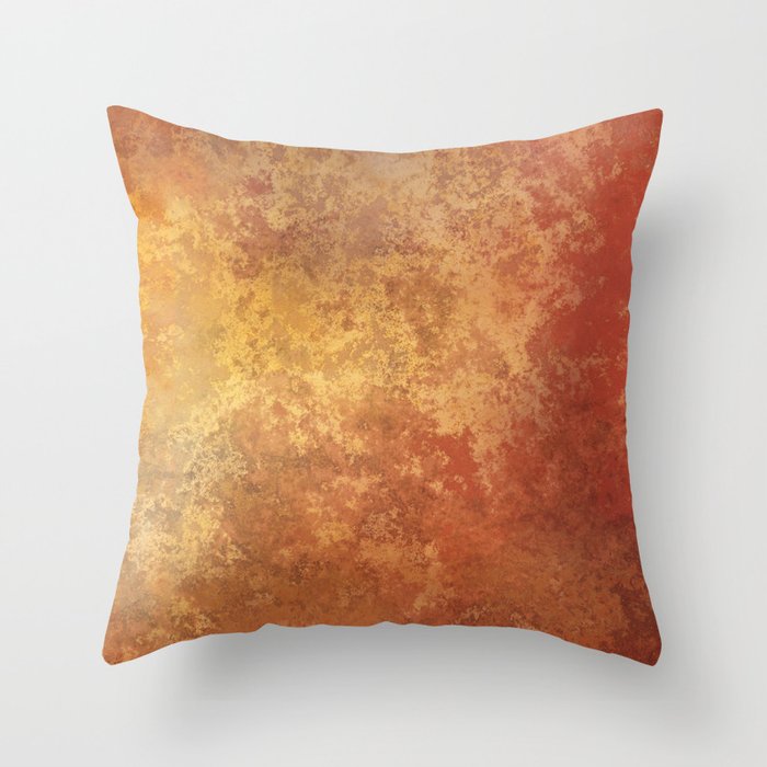Rusted Copper and Gold Throw Pillow