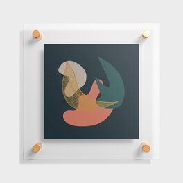 Abstract Golden Leaf 3 with Dark Background Floating Acrylic Print
