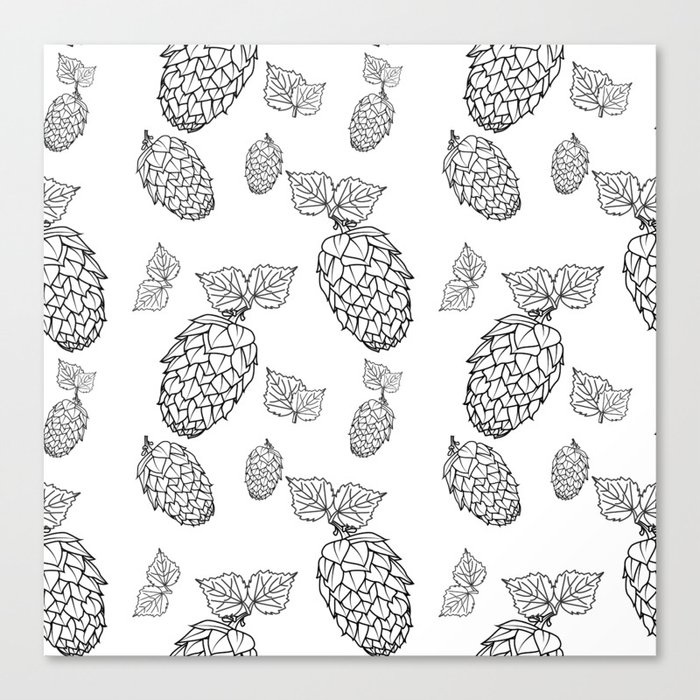 Hops pattern with leafs Canvas Print