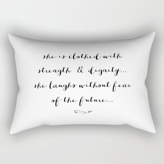 SHE IS - B & W Rectangular Pillow
