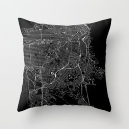 San Francisco Black Map Throw Pillow