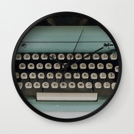 1957 Vintage Blue Typewriter Wall Clock