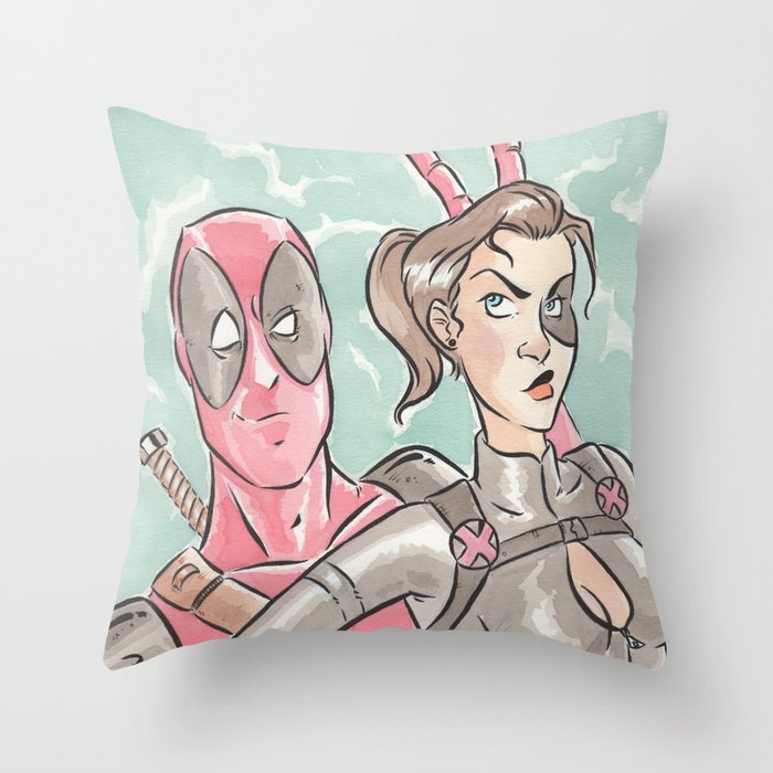 The Lady and The Merc Throw Pillow