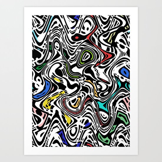 Trippy Urban Cat Art Print