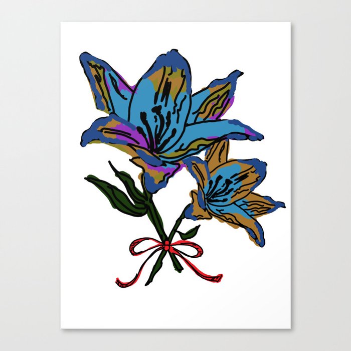 Colorful Lilly Bouquet Canvas Print