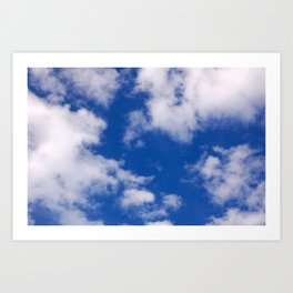 Blue sky with white clouds Art Print