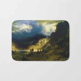 A Storm in the Rocky Mountains, Mt. Rosalie (1866) Bath Mat | Historic, Oil, Old, History, Painting, Rockymountains, Albertbierstadt, Storm, Landscape, Antique 