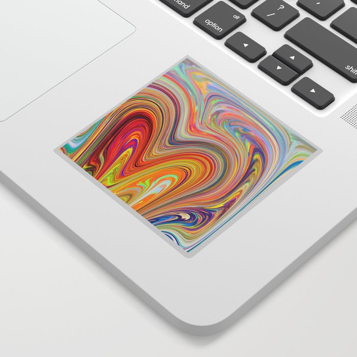 Psychedelic Wavy Abstract Artwork Sticker