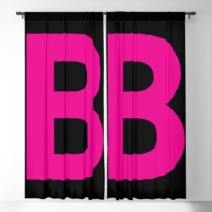 Letter B (Magenta & Black) Blackout Curtain