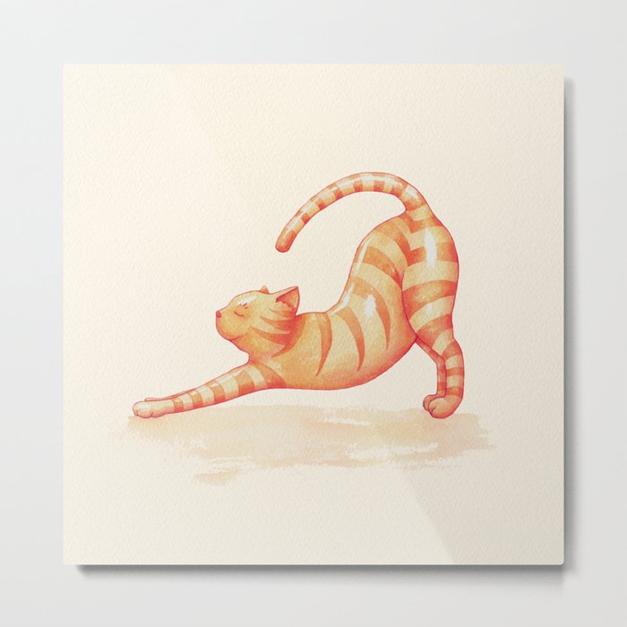 Yoga Cat Metal Print