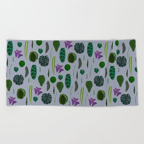 A non-scientific botanical investigation of the indoor plant. Beach Towel