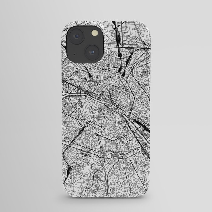 Paris White Map iPhone Case