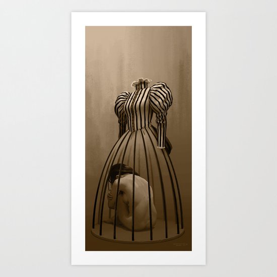 The cage / La cage Art Print