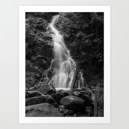 Waterfall Landscape Photography b&w Art Print