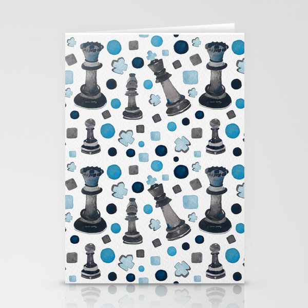 Four Moves to Checkmate - Blue Stationery Cards
