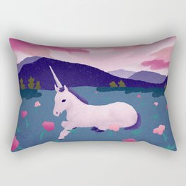 Unicorn Resting at Dusk Rectangular Pillow