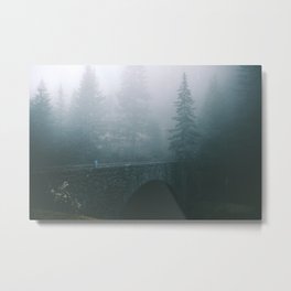 Stone Bridge Metal Print | Forest, Trees, Stonebridge, Pacificnorthwest, Nature, Digital, Blue, Photo, Landscape, Pnw 