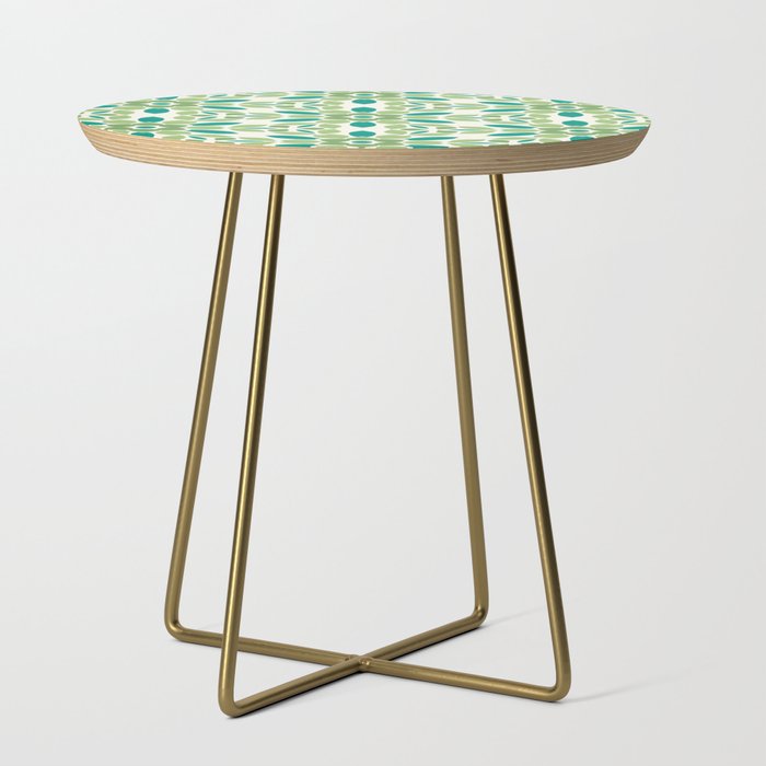 Green Floral Geometry Side Table