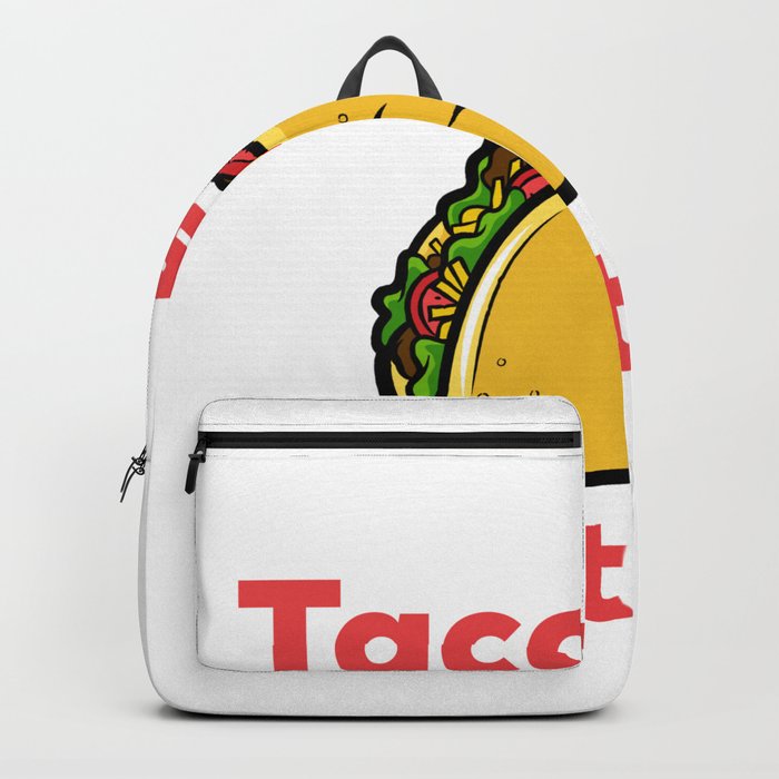 Tacos and titties funny quote with cartoon LGBTQ Taco pride rainbow flag Backpack