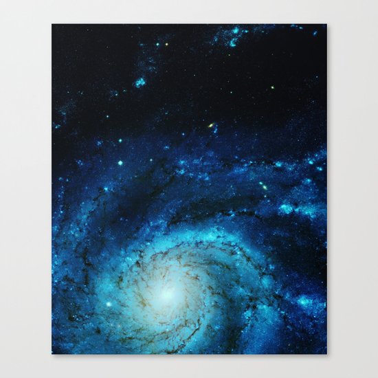 Teal Pinwheel Galaxy Canvas Print