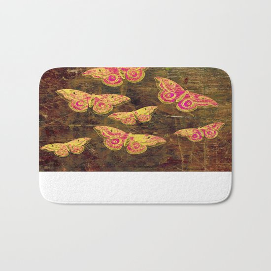 Vintage Butterflies Bath Mat