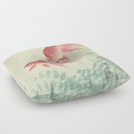 Goldfish Vintage Japanese Woodblock Print Floor Pillow