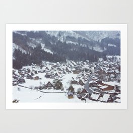 Historic Village of Shirakawa-Go (winter) Art Print