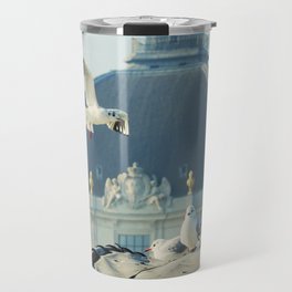 Seagulls of the Rhône river | Hôtel-Dieu, emblematic building of Lyon  Travel Mug