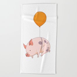 When pigs fly Beach Towel