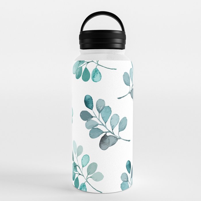 Leafy Love - Round Leaf Water Bottle by Emily Downward