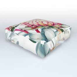 Pastel Protea Floral Outdoor Floor Cushion