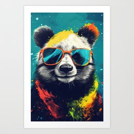 Summer Fun Panda Bear Art Print