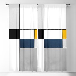 Geometric Modern Minimalist Mondrian Style Graphic Design #455b Blackout Curtain