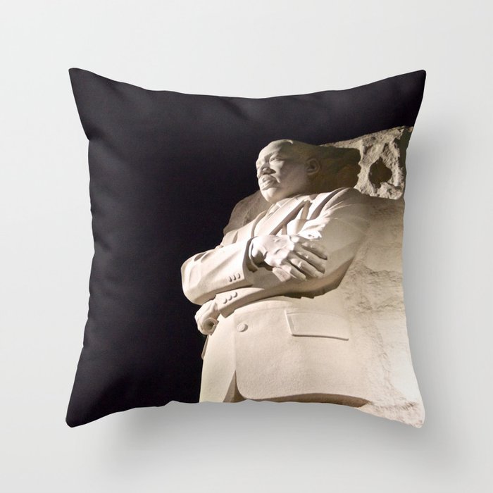 Night, Martin Luther King Civil Right African American Memorial color photograph / photography Throw Pillow
