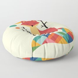 Rainbow Fox Floor Pillow