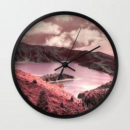 Dreamy crater landscape Wall Clock