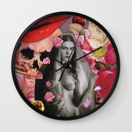 Mediocre Mayhem  Wall Clock | Collage, Heart, Rose, Jelly, Lips, Surreal, Sunset, Makeup, Curated, Feminist 