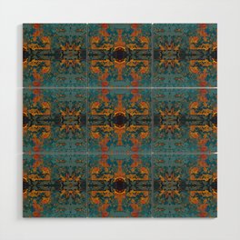 The Spindles- Blue and Orange Filigree  Wood Wall Art