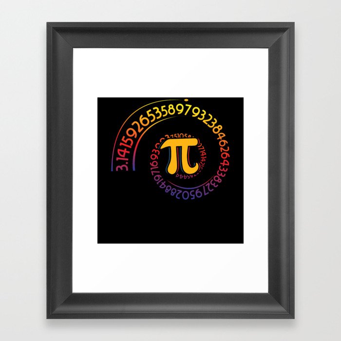 Spiral Rainbow Math Geek Mathematician Pi Day Framed Art Print