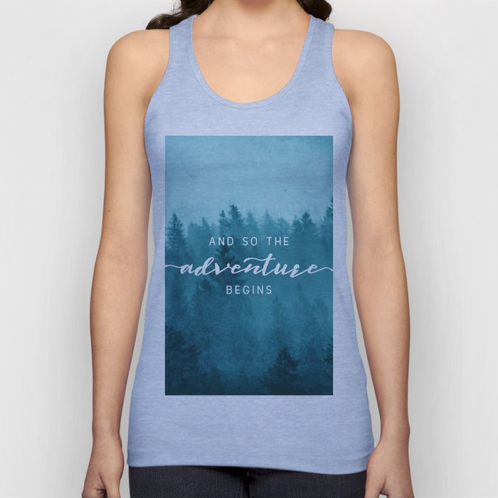 And So The Adventure Begins - Turquoise Forest Tank Top
