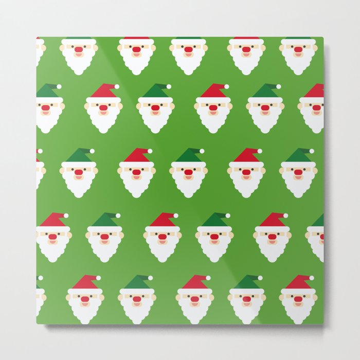 Christmas Santa Clause Wallpaper Christmas Pattern Metal Print By