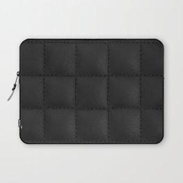 Black leather skin print, quilted Laptop Sleeve