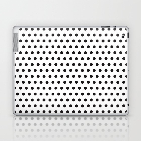 Black white geometrical simple polka dots pattern Laptop & iPad Skin